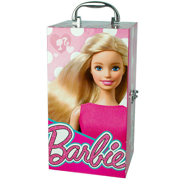 Набор детской декоративной косметики из серии Barbie, в чемодане с подсветкой  